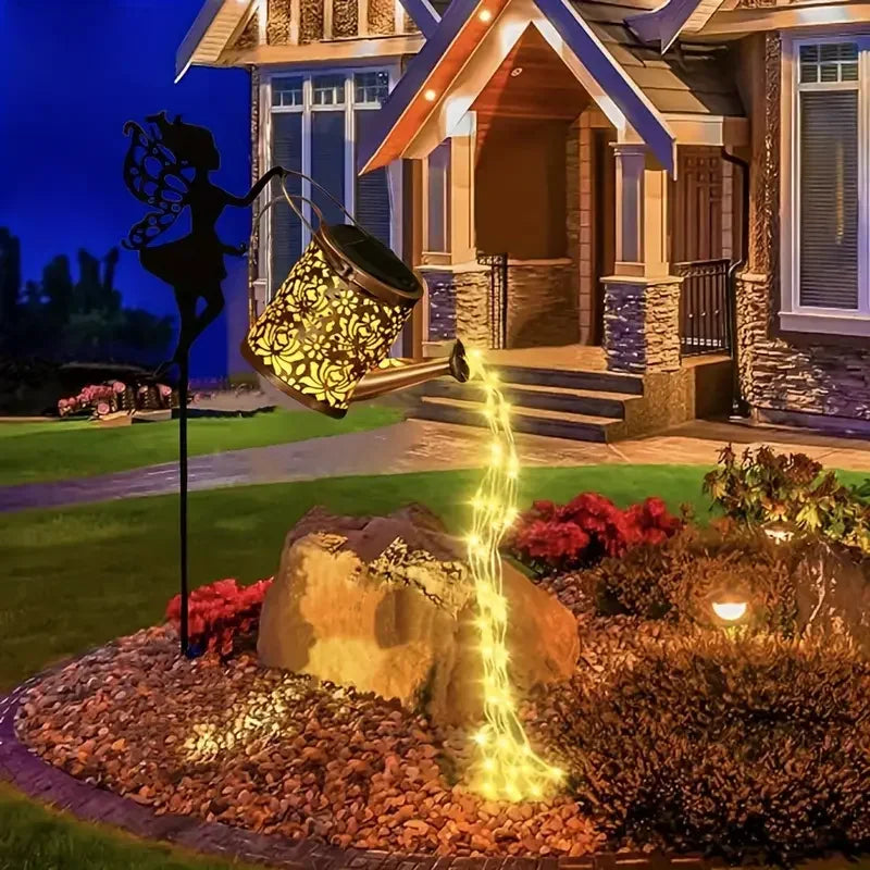 Solar Butterfly Watering Can Garden Light â€“ Waterproof Hanging Fairy Path Accent | Patio, Lawn, Outdoor DÃ©cor | Trufairs
