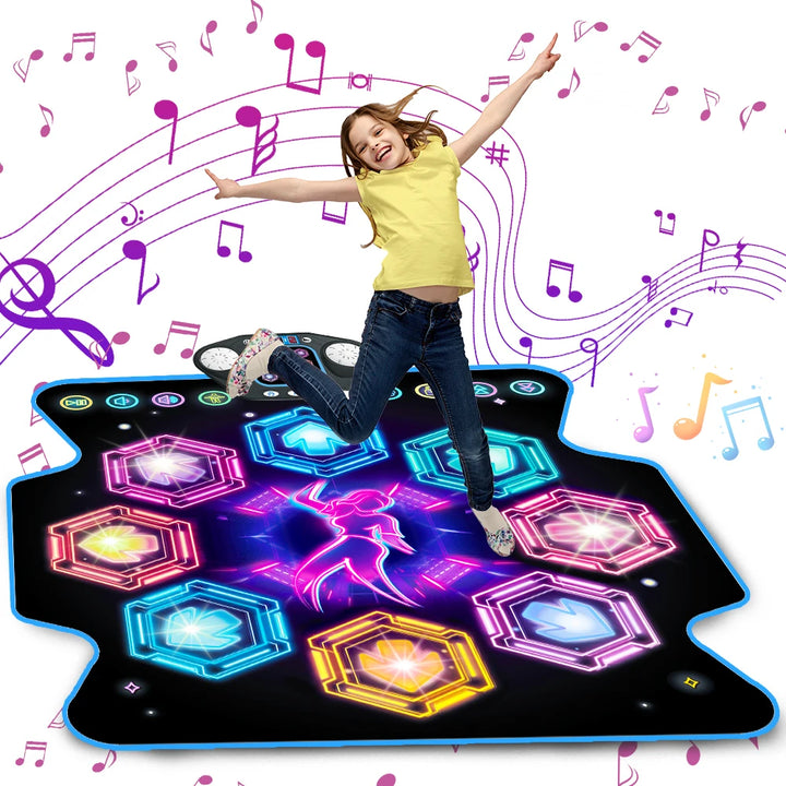 VATOS Musical Dance Mat Toy for Kids 27 Levels 8 LED Keys Bluetooth 5 Game Modes Ages 3+ Boys Girls Outdoor Party Christmas Gift