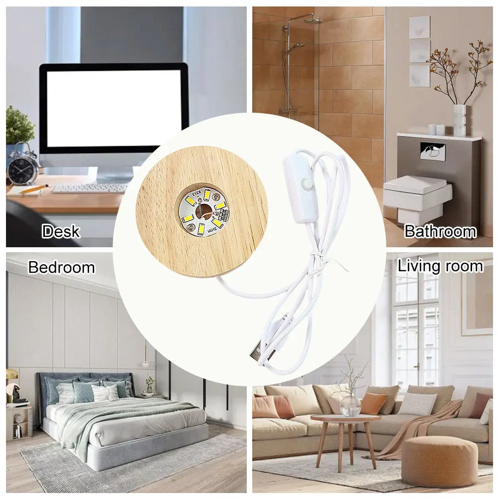 USB LED Night Light Galaxy Crystal Ball 3D Moon Planet Table Lamp Decor Bedroom Atmosphere Lamp for Birthday Kids Xmas Gifts