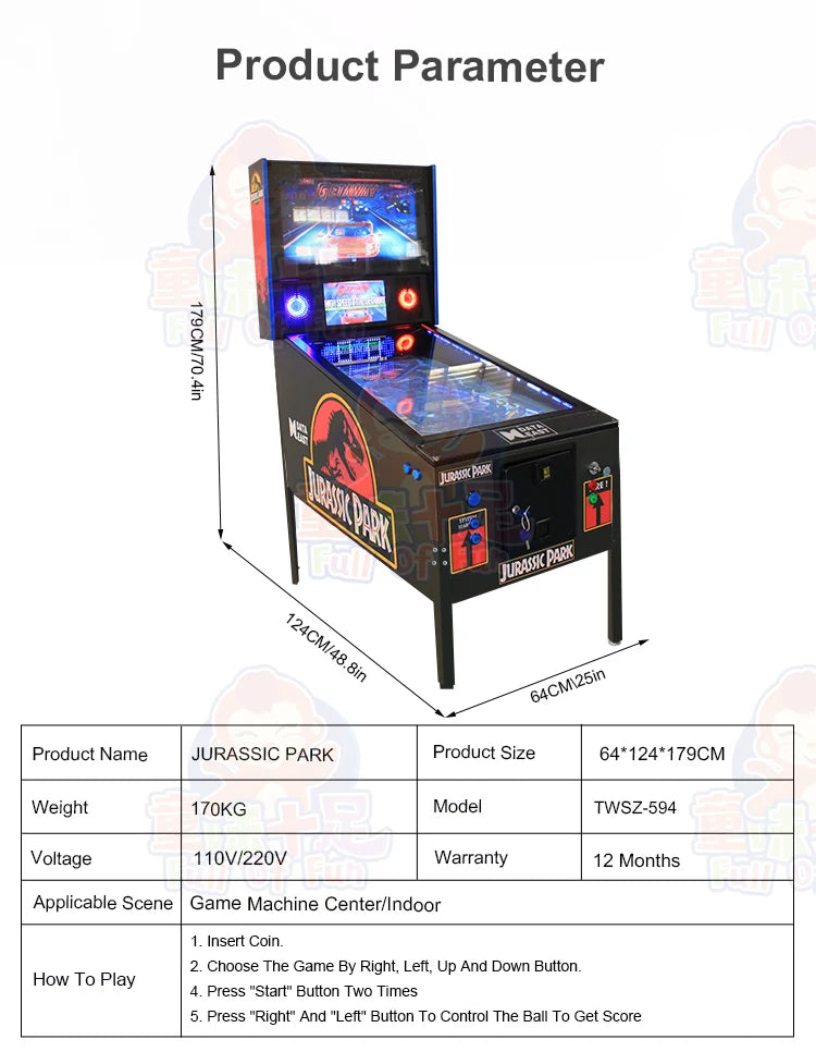 Hot Sale 32 Inch Pinball 4k 1200 Game 43 Inch Virtual Pinball Machine with Bill Pinball Arcade Puzzle with Automatic Flap