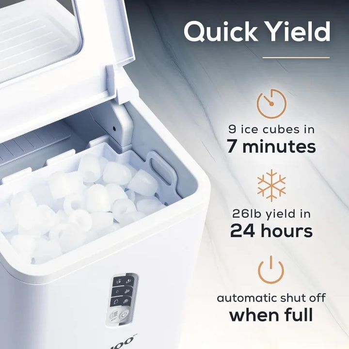 Igloo Automatic Ice Maker, Self- Cleaning, Countertop Size, 26 Pounds in 24 Hours, 9 Large or Small Ice Cubes in 7 Minutes