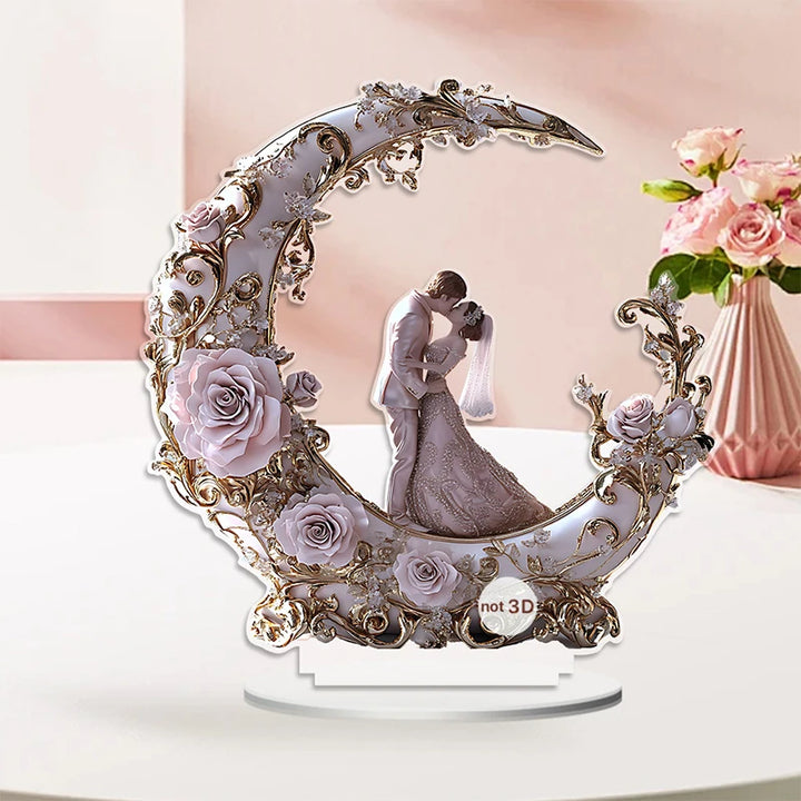 Elegant Wedding Couple Figurines for Tabletop Decor Office Desk TV Cabinet or Desktop Ornament Display