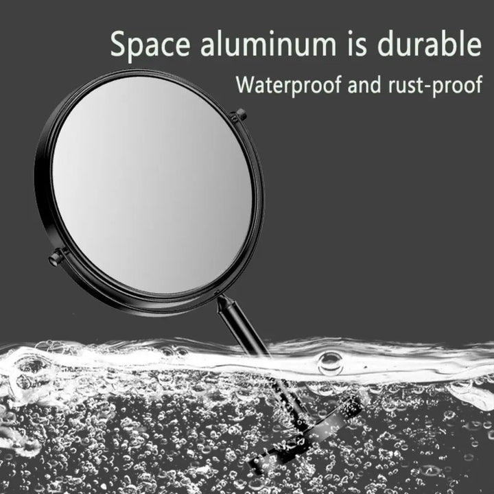 Double Sided Desktop Makeup Mirror 360 Rotating Waterproof Magnifying Cosmetic Mirror Round Free Standing Swivel Vanity Mirror