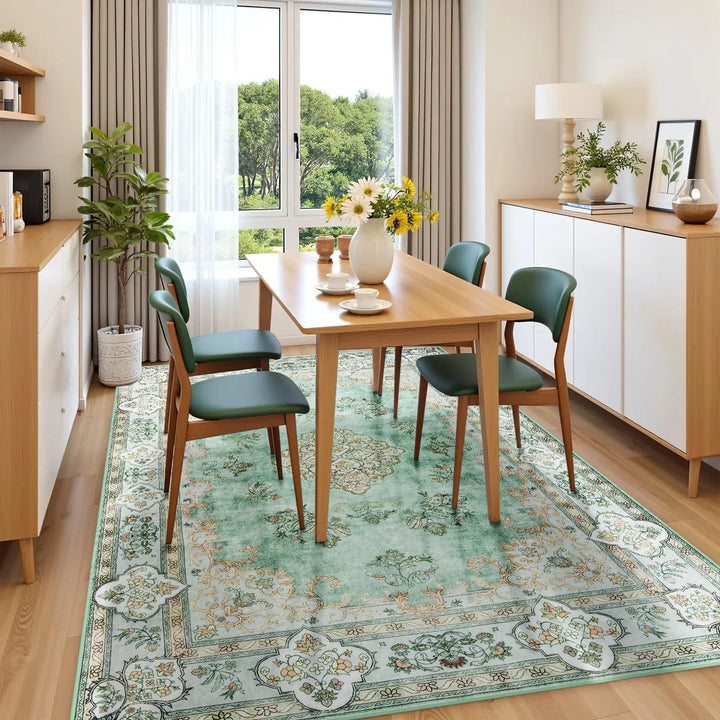 Area Rugs for Living Room Elegant Floral Traditional Faux Wool Area Rug