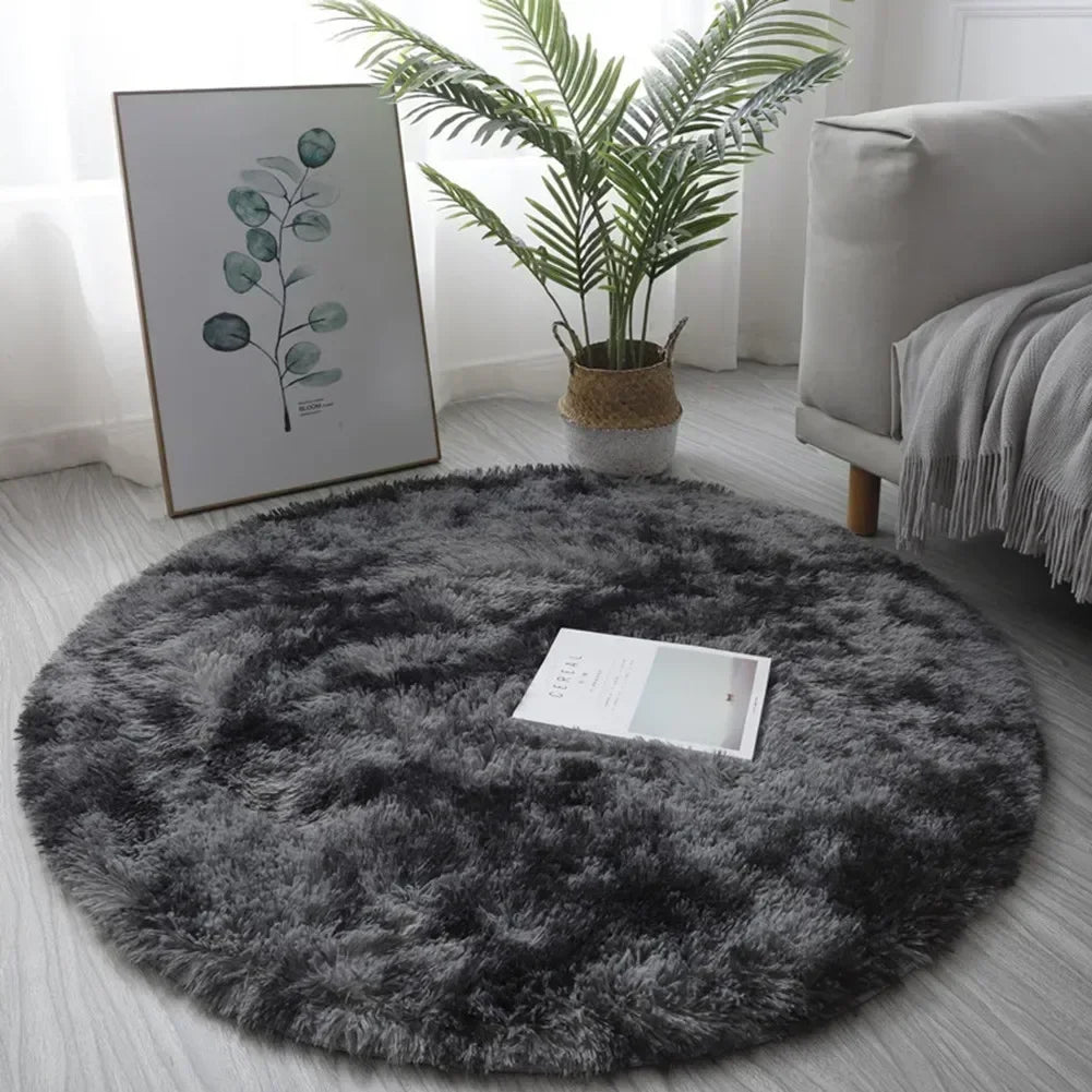40/60CM Circle Round Shaggy Rug Soft Non-slip Area Rugs Living Room Bedroom Carpet Floor Mat For Girl Home Decoration
