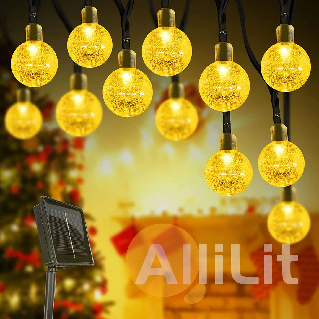 Solar Crystal Ball String Lights â€“ 4 Colors, 8 Modes Outdoor Garden & Balcony Accent | Eco-Friendly LED Decor | Trufairs