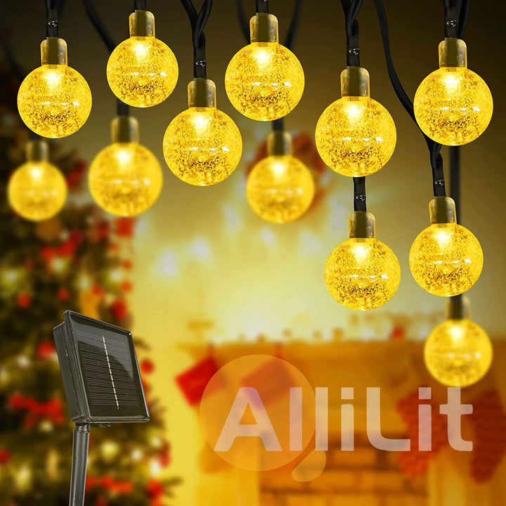 Solar Crystal Ball String Lights â€“ 4 Colors, 8 Modes Outdoor Garden & Balcony Accent | Eco-Friendly LED Decor | Trufairs