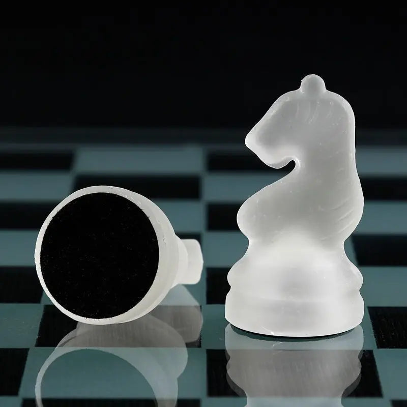 2024 glass crystal occidental chess children casual puzzle backgammon elegant transparent entertainment chessboard chessman set