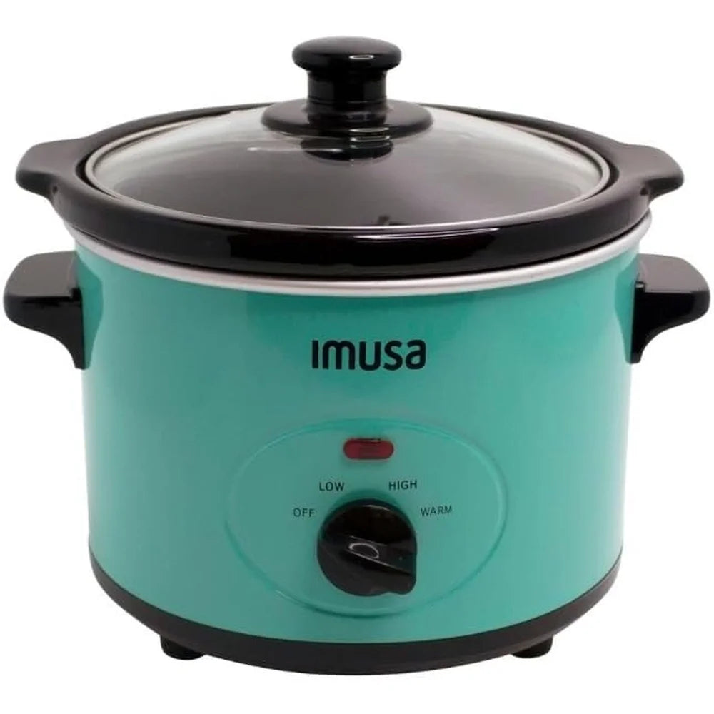 Compact 1.5QT Slow Cooker with Removable Ceramic Pot 3 Heat Settings Dishwasher Safe Ideal Everyday Cooking Parties Buffets