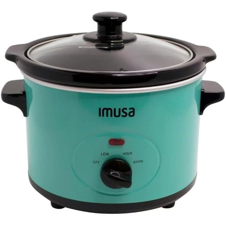 Compact 1.5QT Slow Cooker with Removable Ceramic Pot 3 Heat Settings Dishwasher Safe Ideal Everyday Cooking Parties Buffets