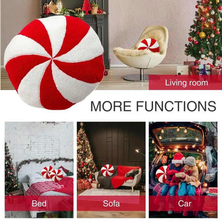 Candy Cane Pillow Comfortable Soft Christmas Pillows Bright Colors Throw Pillows Plushies Pillow Toy For Men Women Children