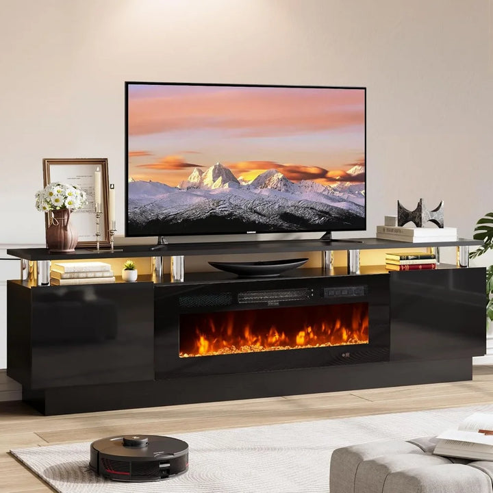 70" TV Stand for Living Room, Modern Entertainment Center & Media Console, Fits TVs up to 80", Storage Cabinet with Shelves, 36"