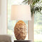 Nantucket Modern Coastal Nautical Table Lamp 26" High Natural Woven Seagrass White  for Bedroom Living Room House Home