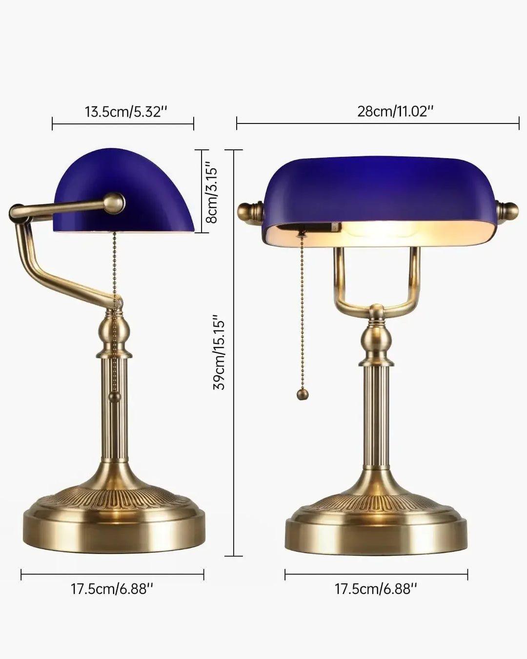 New plug-in table lamp Blue glass banker lamp with China switch E27/E26 living room bedroom bedside sofa library table lamp