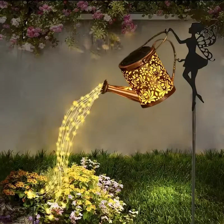 Solar Butterfly Watering Can Garden Light â€“ Waterproof Hanging Fairy Path Accent | Patio, Lawn, Outdoor DÃ©cor | Trufairs