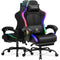 RGB Gaming Chair with Footrest and LED Lights, Reclining Computer Chair for Adults