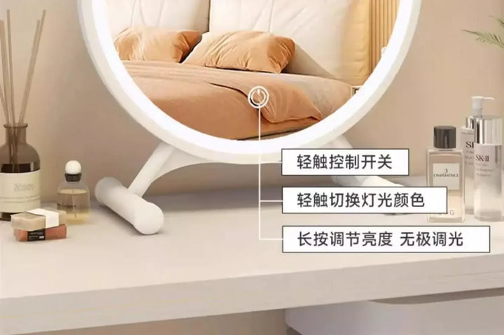 Unique Makeup Mirror Compact Korean Bedroom Funky Girl Aesthetic Items Art Circular Mirror Cosmetics Vestidores Decoracao Quarto
