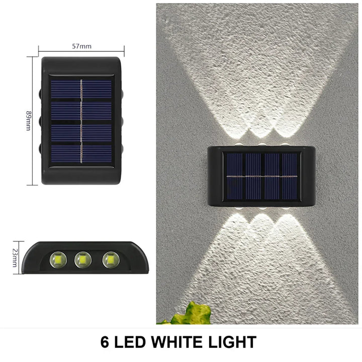 Waterproof Solar Wall Light â€“ 6-LED Outdoor Decorative Lights for Landscape, Garden, Courtyard, or Street | Trufairs