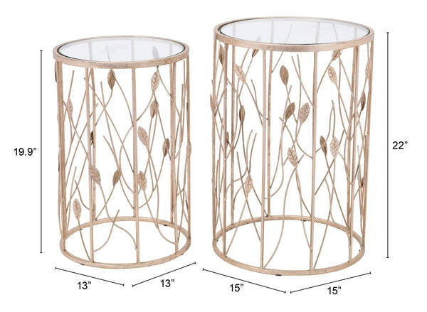 Sage Side Table Set Gold