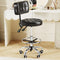 Rolling Stool, Rolling Stools with Wheels Foot Rest, Backrest Adjustable Height, Heavy Duty 400lbs Weight Capacity