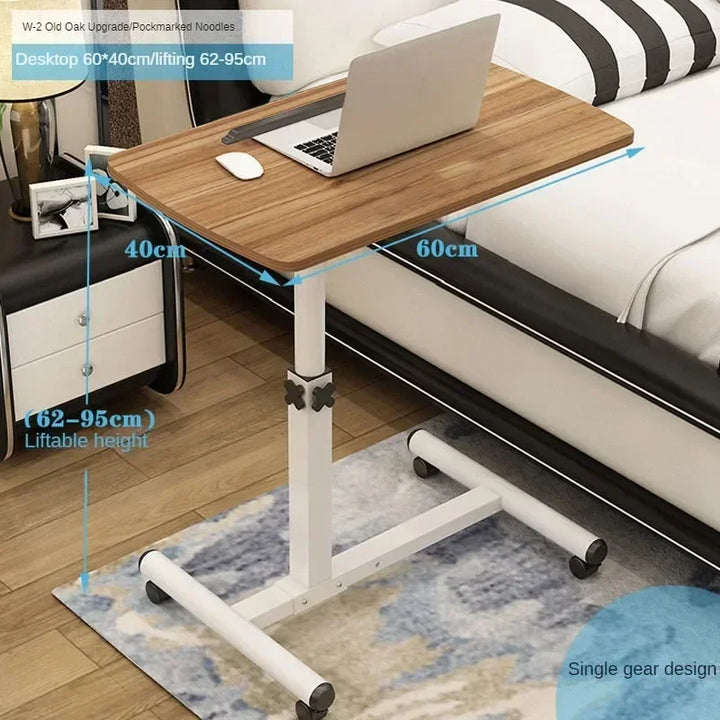 Creative Foldable Computer Desks Living Room Sofa Lazy Bed Office Desk with Wheels Lifting Bedside Table European Home Furniture