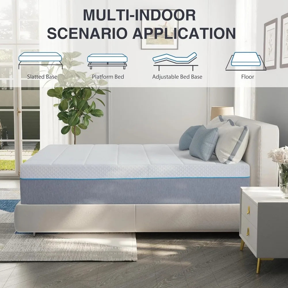 King Size Mattress 14 Inch Gel Memory Foam CertiPUR-US Certified Mattress in A Box, Foam Made in USA, 80"×76"×14"