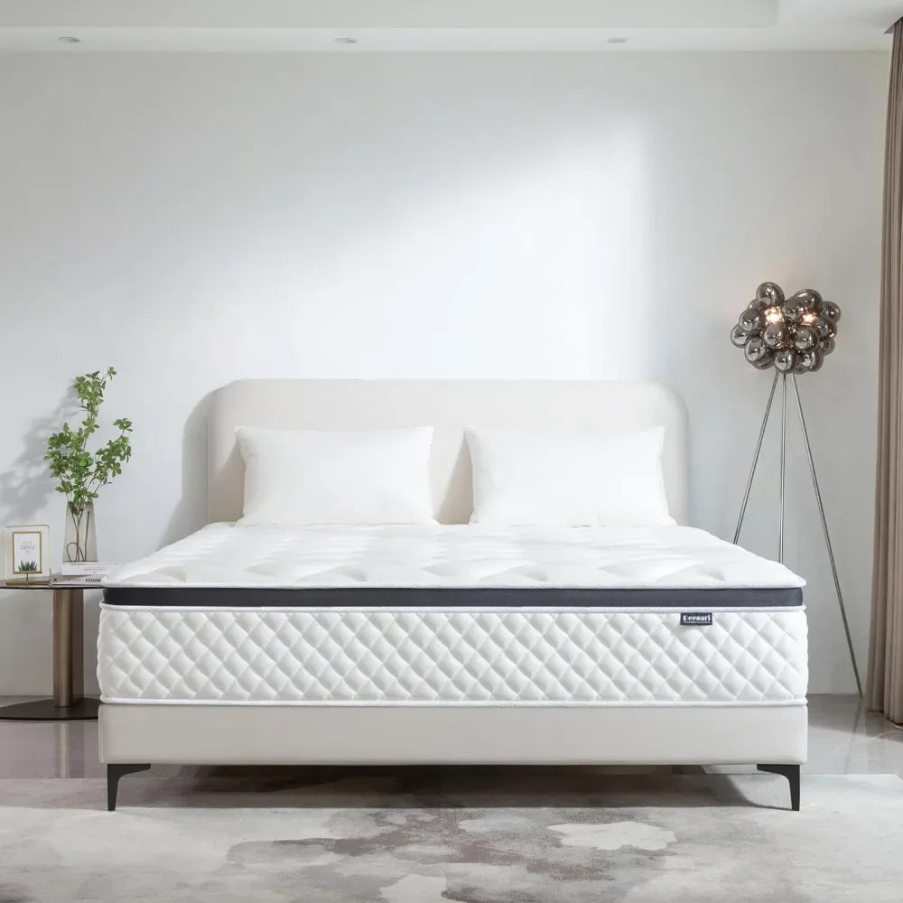 12 Inch Full-Queen Size Mattress, Memory Foam Hybrid Mattresses with Individual Pocket Spring for Motion Isolation&Silent Sleep