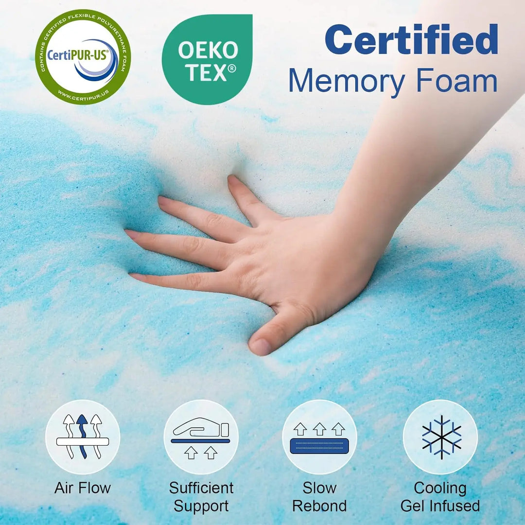 Extra Firm Memory Foam Mattress 12 Inch Queen, Luxury Cooling Gel Green Tea Flip Firm Mattress for Cool Sleep, Pressure