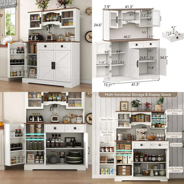 71" tall metal pantry storage cabinet with doors and 4 adjustable shelves, white kitchen food pantry cabinets, tall freestanding