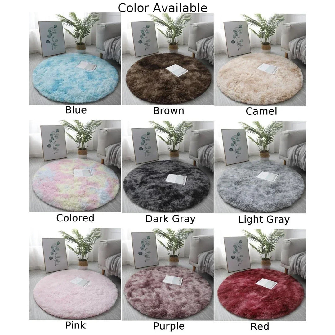 40/60CM Circle Round Shaggy Rug Soft Non-slip Area Rugs Living Room Bedroom Carpet Floor Mat For Girl Home Decoration
