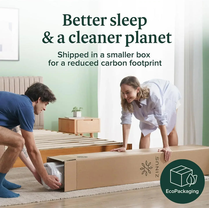 ZINUS Green Tea Memory Foam Mattress , Fiberglass free, Medium Firm Feel, Zoned Pressure Relief, Cer