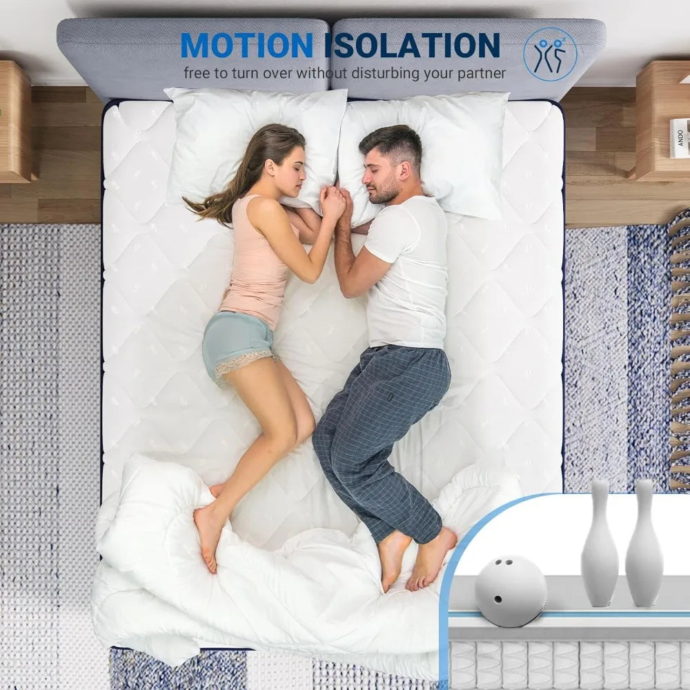 Twin Size Mattress, Medium Plush Twin Size Bed Mattresses,  in A Box for Pain Relief & Motion Isolation, Mattress