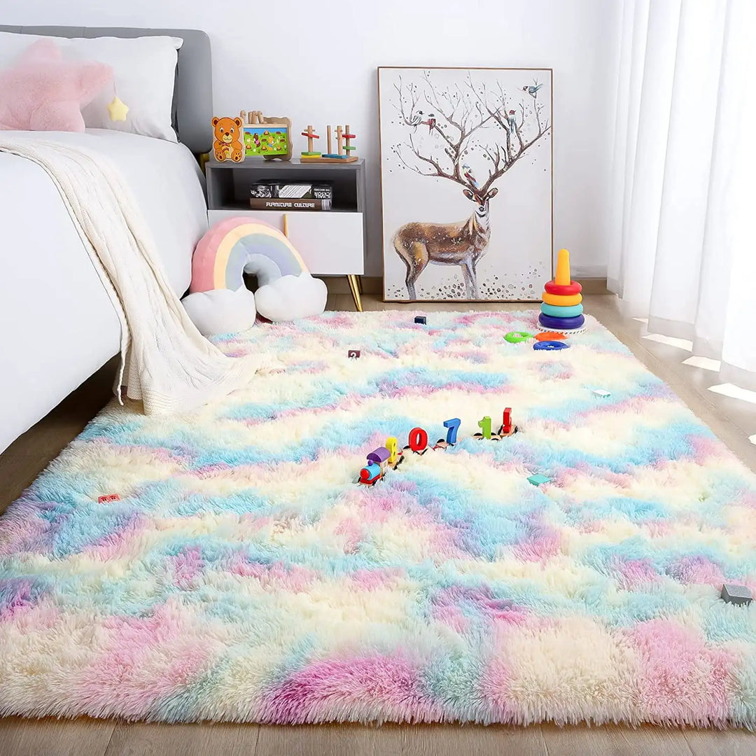 Lochas Super Soft Plush Tie Dye Velvet Rugs for Home Decor Large Size shaggy Rug Fluffy Carpet For Living Room Bedroom Kids Room