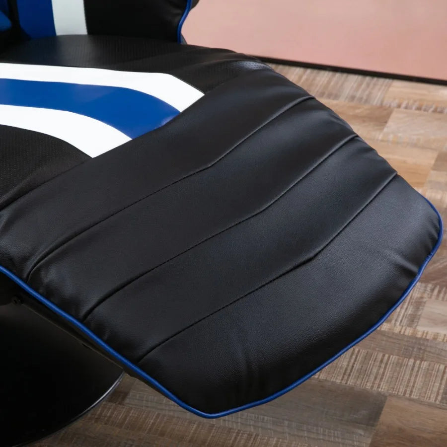 Vinsetto Racing Style Reclining Gaming Chair Computer Reclining Chair with Lumbar Support Footrest and Cup Holder Black White B