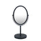 Oval Dual Side 5X Magnifying Freestanding Makeup Shaving Mirror Clear Polished Metal Perfect Makeup Application and Shaving