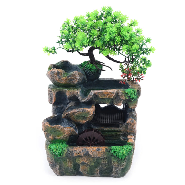 Indoor Room Fountain Waterfall Decor Desktop Fountain Decoration Water Feature with Colour Changing LED Lighting Zen Meditation