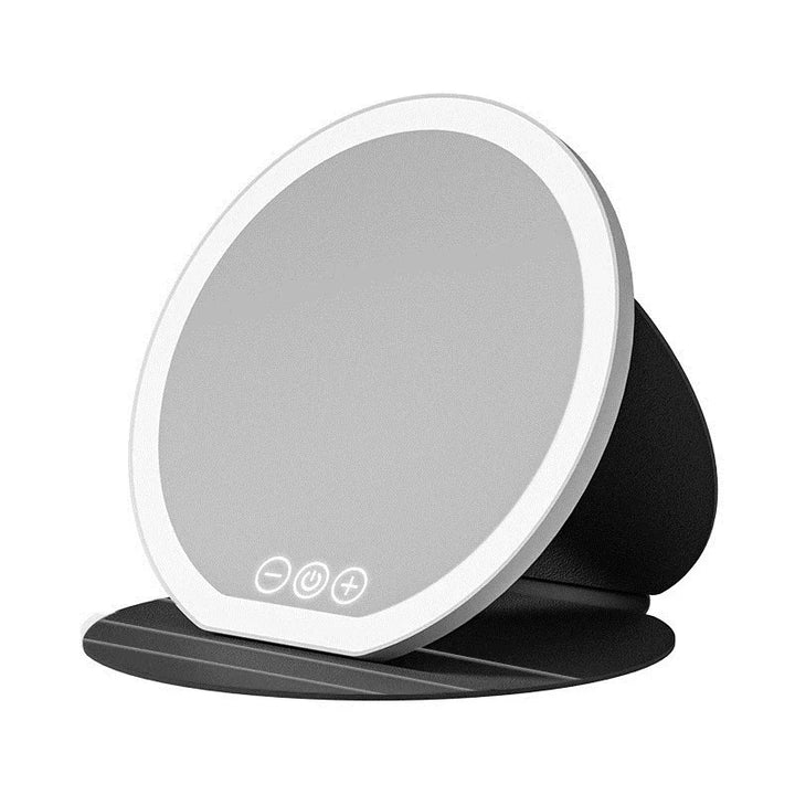3 Colors Dimmable LED Makeup Mirror With Touch Screen Fold Cosmetic Makeup Mirror Rechargeable Tabletop For Travel & Home Use