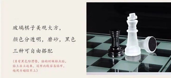 2024 glass crystal occidental chess children casual puzzle backgammon elegant transparent entertainment chessboard chessman set