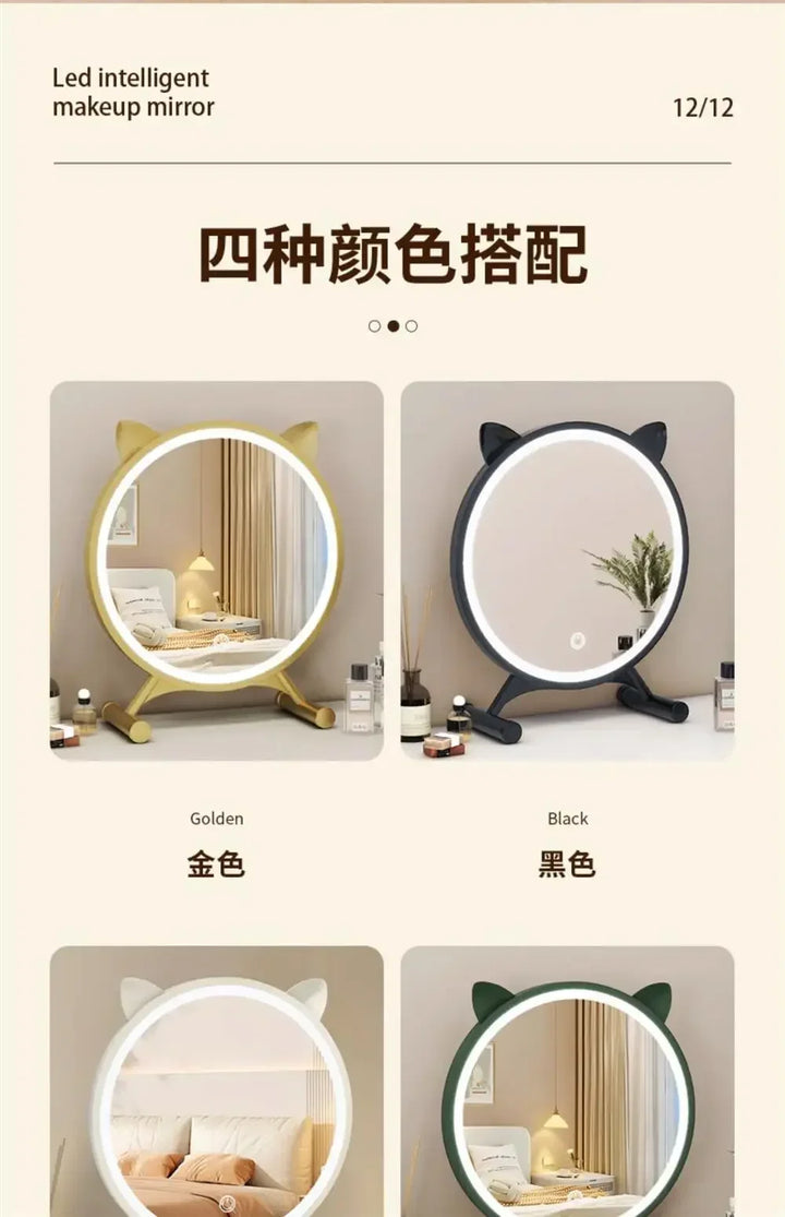 Unique Makeup Mirror Compact Korean Bedroom Funky Girl Aesthetic Items Art Circular Mirror Cosmetics Vestidores Decoracao Quarto