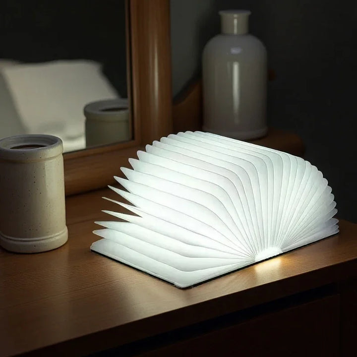 3D Book Light LED Night Light Folding Exquisite Gift USB Recharge Wooden Decor Bedroom Desk Table Lamp for Kid Brithday Gift