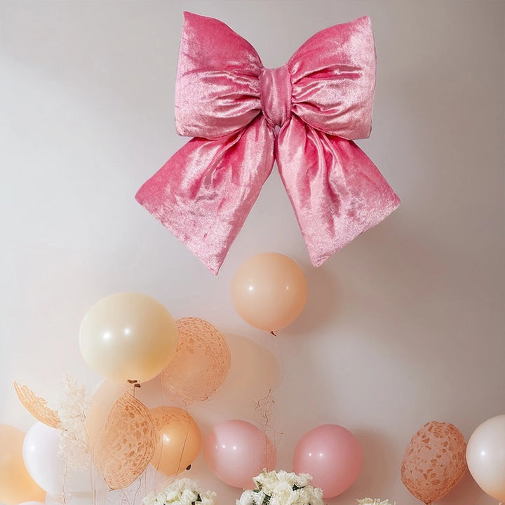 Festive Red Velvet Ribbon Bow with Sparkling Gold Trim - Elegant Holiday Tree Decoration or Gift Topper