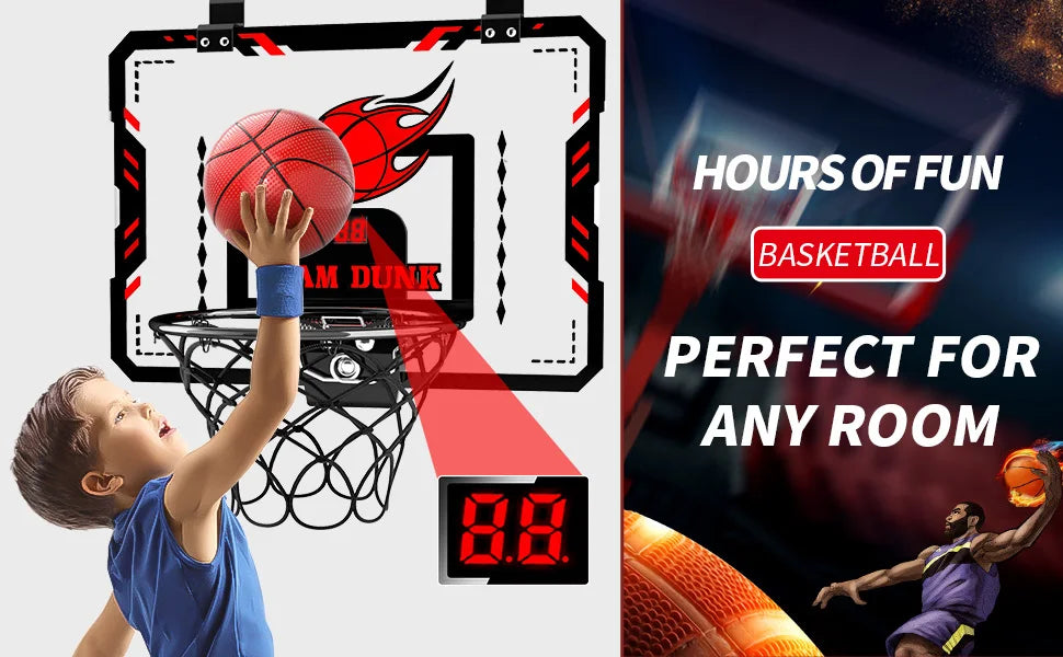 Indoor Basketball Hoop Kids Toys Room Mini Basketball Ball Hoop Sets With Electronic Scoreboard Sport Toys Boys Birthday Gifts