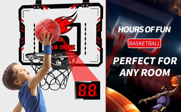 Indoor Basketball Hoop Kids Toys Room Mini Basketball Ball Hoop Sets With Electronic Scoreboard Sport Toys Boys Birthday Gifts