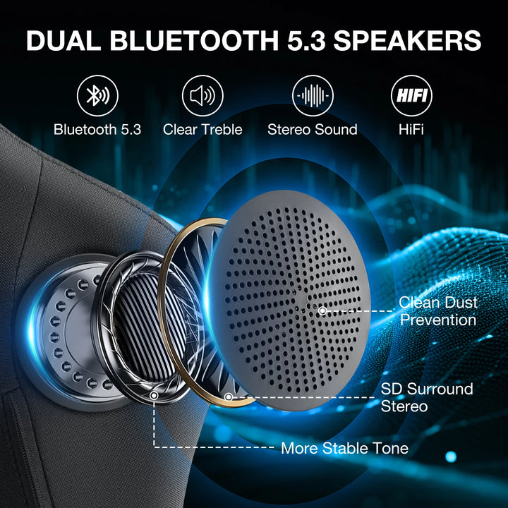 Breathable Gaming Chair With Lumbar Cushion Bluetooth Speaker Dual Function Point Massage Height Adjustable Office Computer Chai