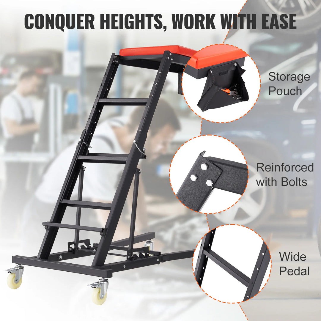 SucceBuy Automotive Topside Creeper Engine 42.5"-64.8" 400 LBS Capacity High Top Creeper  for Home Garage Repair Maintenance