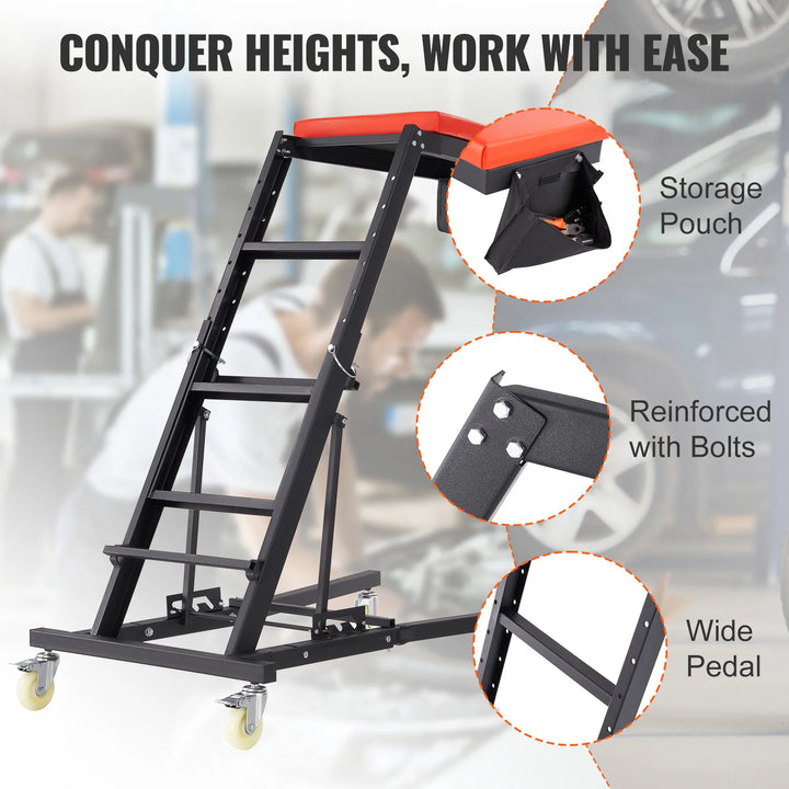 SucceBuy Automotive Topside Creeper Engine 42.5"-64.8" 400 LBS Capacity High Top Creeper  for Home Garage Repair Maintenance