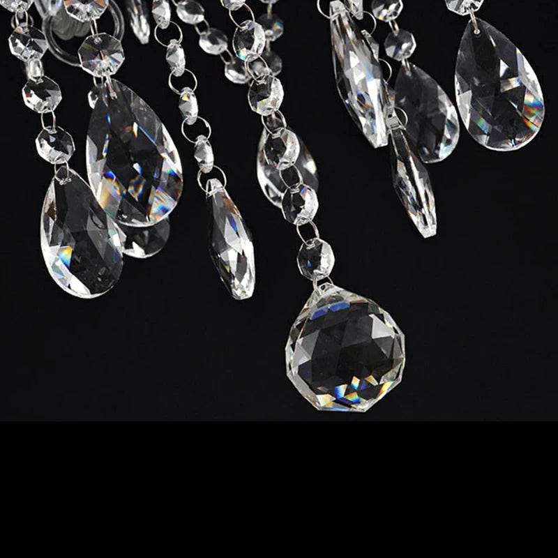 Classic 6 Lights Tassels Chandelier 6 Arms Crystal Lustre Light Modern Ceiling Light Lamp Lighting For Living Room Dining Room