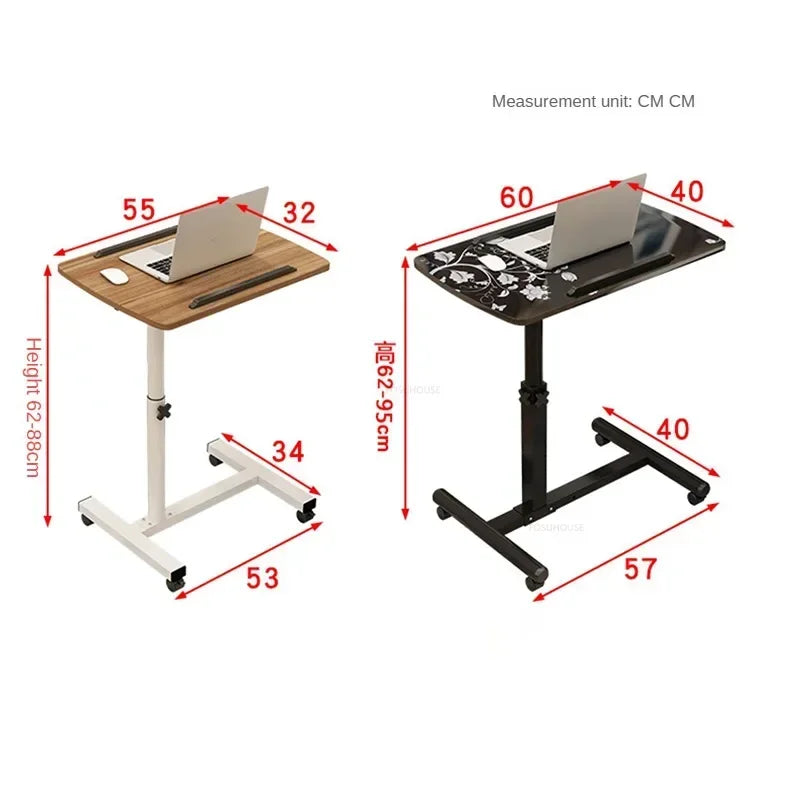 Creative Foldable Computer Desks Living Room Sofa Lazy Bed Office Desk with Wheels Lifting Bedside Table European Home Furniture