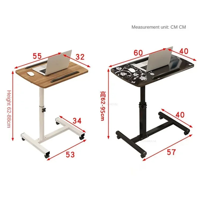 Creative Foldable Computer Desks Living Room Sofa Lazy Bed Office Desk with Wheels Lifting Bedside Table European Home Furniture