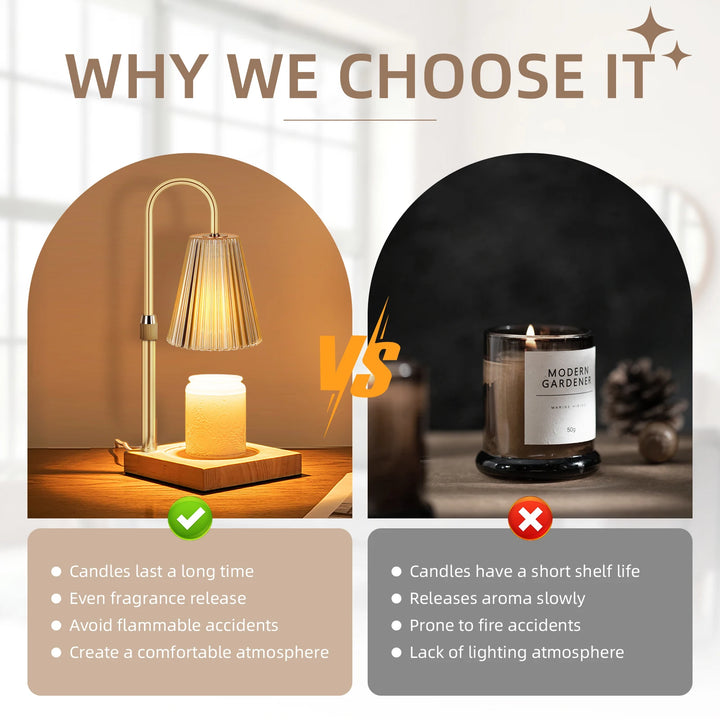 Candle Heating Lamp With Adjustable Height Electric Candle Heating Light with Timer Suitable For Scented Large Cans Of Candles